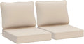 AAAAAcessories Outdoor Deep Seat Cushions, Waterproof, Fade-Resistant Patio Furniture Replacement Cushions, 24" x 24" x 5", Set of 2, Sandstone Beige