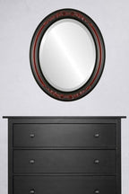 OVALCREST Oval Beveled Wall Mirror for Home Decor - Florence Style - Vintage Cherry - 20" x 16"