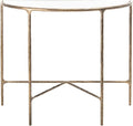 SAFAVIEH Couture Home Collection Jessa Brass Metal/White Marble Top Half Moon Entryway Living Room Console Table (Fully Assembled)