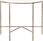 SAFAVIEH Couture Home Collection Jessa Brass Metal/White Marble Top Half Moon Entryway Living Room Console Table (Fully Assembled)
