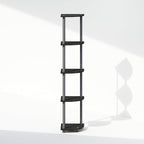 Furinno Turn-N-Tube Corner Shelf, 5-Tier Corner Display Rack, Shelving Unit, for Organization and Storage, Living Room, Home Office, Garage, Bedroom, Black