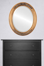 OVALCREST Oval Beveled Wall Mirror for Home Decor - Florence Style - Sunset Gold - 34" x 28"