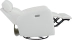 CHITA Genuine Leather Power Swivel Glider Recliner Chair, FSC Certified Double Layer Backrest Truck Armrest Recliner Chair Sofa for Living Room-White