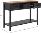 Safavieh Home Collection Aiden Black/Oak 3-Drawer Bottom Shelf Console Table