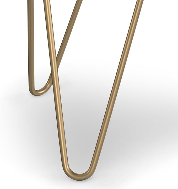 SIMPLIHOME Patrice Modern 18 inch Wide Metal and Wood Accent Side Table in Dark Brown for the Living Room and Bedroom