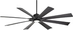 Possini Euro Design 70" Defender Modern Large Indoor Outdoor Ceiling Fan with LED Light Remote Control Matte Black Damp Rated for Patio Exterior House Home Porch Gazebo Garage Barn