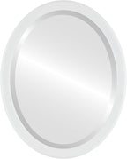 OVALCREST Oval Beveled Wall Mirror for Home Decor - Toronto Style - Linen White - 22" x 18"