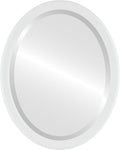 OVALCREST Oval Beveled Wall Mirror for Home Decor - Toronto Style - Linen White - 18" x 14"