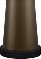 Possini Euro Design Karen Modern Table Lamp 36" Tall with Square Black Marble Riser Dark Gold Glass Off White Fabric Shade for Bedroom Living Room Nightstand Bedside Night Stand Office Kids Room