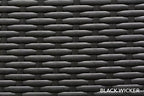 Outdoor Patio Wicker Furniture 7-PC Sectional with 6 inch Rainshield All Weather Water Protection Cushions (Black Wicker, Turquoise Cushions)