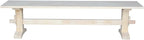 Solid Parawood Trestle Bench Unfinished 72", Kitchen/Dining Furniture, Sturdy & Reliable, Paint or Stain in Any Color, 450 lb Capacity, Entryway, Living Room, Family Room, Breakfast Nook, Unfinished