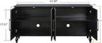 Sideboard Buffet Credenzas for Living Room, 63" Antique Black Entryway Table with Storage Accent Cabinet, Carved Flowers Doors & Wire Holes