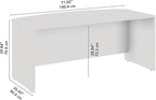 Bush Business Furniture Studio C 72W x 36D Bow Front Desk in Natural Elm, Computer Table for Home or Professional Office