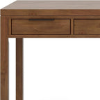 SIMPLIHOME Hollander Desk - 60-Inch Wide Solid Wood Writing Desk in Medium Saddle Brown, Contemporary Home Office Computer Table for Workspace or Study with 2 Drawers and Flip-Down Keyboard Tray