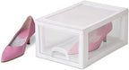 Sterilite 18-Pack Stacking Drawers, Clear Storage Closet Organizer, White Frame, 6 Quart