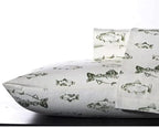 Eddie Bauer - Full Sheets, Cotton Flannel Bedding Set, Brushed For Extra Softness, Cozy Home Decor (School of Fish, Full)
