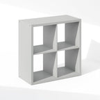 Furinno Cubic Closet Organizers and Storage, 4-Cube Closet Organizer, Open Shelf Closet Storage, Extra Thick Frame for Wardrobe, Bedroom, Living Room, Light Grey