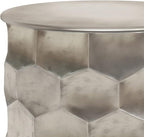 SIMPLIHOME Whitney Industrial 17 inch Wide Metal Storage Accent Side Table in Antique Silver , Fully Assembled for the Living Room and Bedroom