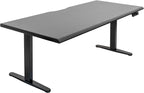 Mount-It! 72" Dual Motor Standing Desk – Large Electric Height Adjustable Executive Sit Stand Desk with Memory Presets, Black Frame & Black Top