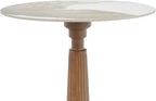 Sintered Stone Office Table - 33.5" Round Table for Small Offices (Light Brown Leg and Pandora Top, 1 Table Only)