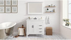 Hanover 36 Set Includes w, White Lanesboro 36'' Vanity Sink Combo for Bathroom, Powder Room | Pre-Assembled 2 Doors, 3 Drawers | Accent Mirror | Artificial Stone Countertop, Cabinet, 36 inches