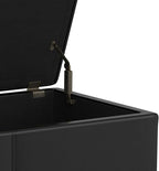 SIMPLIHOME Avalon 54 inch Wide Contemporary Rectangle Extra Large Storage Ottoman Bench in Midnight Black Vegan Faux Leather, Assembled, For the Living Room, Entryway and Family Room