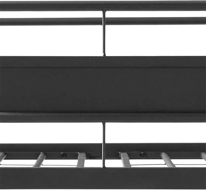 Higher Quality & Stronger Metal Queen Over Queen Bunk Bed, Thickened Heavy Duty More Stable Safer Black Steel Bunkbed Bunk Queen Bed (Easier to Assemble) (Queen Over Queen-1)