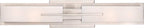 Possini Euro Design Midtown Mid Century Modern Wall Mount Light Brushed Nickel Silver Metal 23 1/2" Wide 2-Light Vanity Fixture Rectangular White Glass Decor for Bathroom Over Mirror House Home