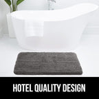 GORILLA GRIP Bathroom Rugs, 30x20, Ultra Soft Absorbent Mat, Thick Plush Bath Rug, Machine Washable, Microfiber Quick Dry, Mats for Shower, Bathtub and Floor, Home Decor Accessories, Gray