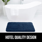 GORILLA GRIP Bathroom Rugs, 30x20, Ultra Soft Absorbent Mat, Thick Plush Bath Rug, Machine Washable, Microfiber Quick Dry, Mats for Shower, Bathtub and Floor, Home Decor Accessories, Navy Blue