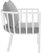 Modway Riverside Outdoor Furniture, Two Armchairs, White Gray
