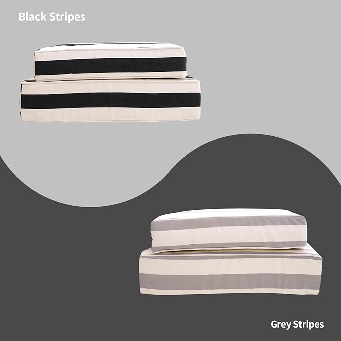 Outdoor Seat Cushions Set for Patio Furniture Deep Seating Patio Cushion Set Weather-Resistant Thick Cushions 25.6" W x 25.6" D x 5”T,Light Blue Stripes