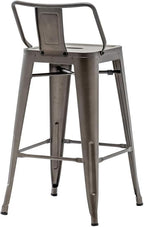 HAOBO Home 26" Low Back Metal Barstools Counter Height Bar Stools [Set of 4], Bronze