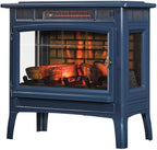 duraflame Freestanding Electric Fireplace Stove Heater with 3D Flame Effect for 1,000 Sq. Ft. Room, Navy