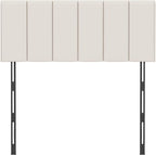 HAOBO Home Upholstered Headboards Foldable Queen/Full Faux Leather Panels with Height Adjustments-White