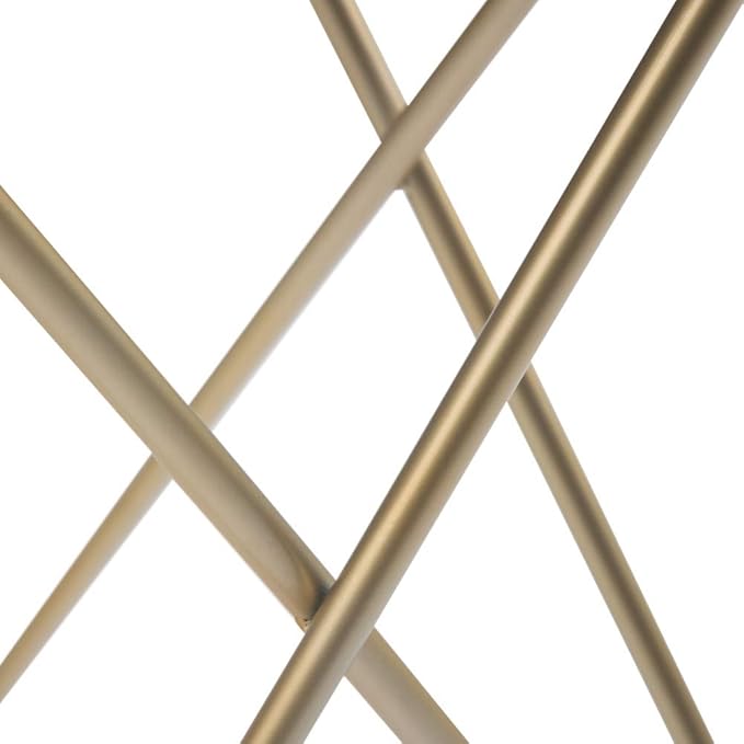 SIMPLIHOME Gabon Modern 18 inch Wide Metal Accent Side Table in White, Gold for the Living Room and Bedroom