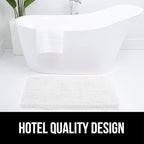 GORILLA GRIP Bathroom Rugs, 60x24, Ultra Soft Absorbent Mat, Thick Plush Bath Rug, Machine Washable, Microfiber Quick Dry, Mats for Shower, Bathtub and Floor, Home Decor Accessories, White
