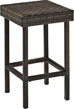 Crosley Furniture Palm Harbor Wicker Counter Height Outdoor Bar Stools, Set of 2, for Backyard, Patio, Deck, Brown