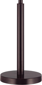 Possini Euro Design Karina 33" Tall Skinny Large Buffet Modern End Table Lamp Pull Chain Brown Bronze Finish Metal Single Navy Blue Shade Living Room Bedroom Bedside Nightstand House Office Family