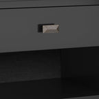 SIMPLIHOME Artisan Solid Wood 24 inch Wide Contemporary Bedside Nightstand Table in Black for The Living Room and Bedroom
