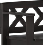 SIMPLIHOME Amherst Entryway Storage Bench - 36 inch Wide Solid Wood Small Hallway Seat in Hickory Brown, Transitional Bench for Entryway or Living Room with Lift-Up Lid and Compact Storage