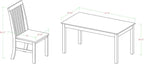 Walker Edison Modern Color Dining Room Table and Chair Set Small Space Living Kitchen, Dining Set, 48 Inch, 4 Person, White and Mint Blue