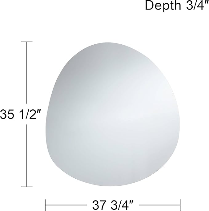 Possini Euro Design Brando Round Decorative Wall Mirror Modern Silver Frameless 37 3/4" Wide for Bedroom Living Room Home House Office Entryway