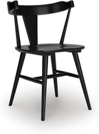 Signature Design by Ashley Gretlynn Casual Solid Wood Armless Dining Chair, Set of 2, Black