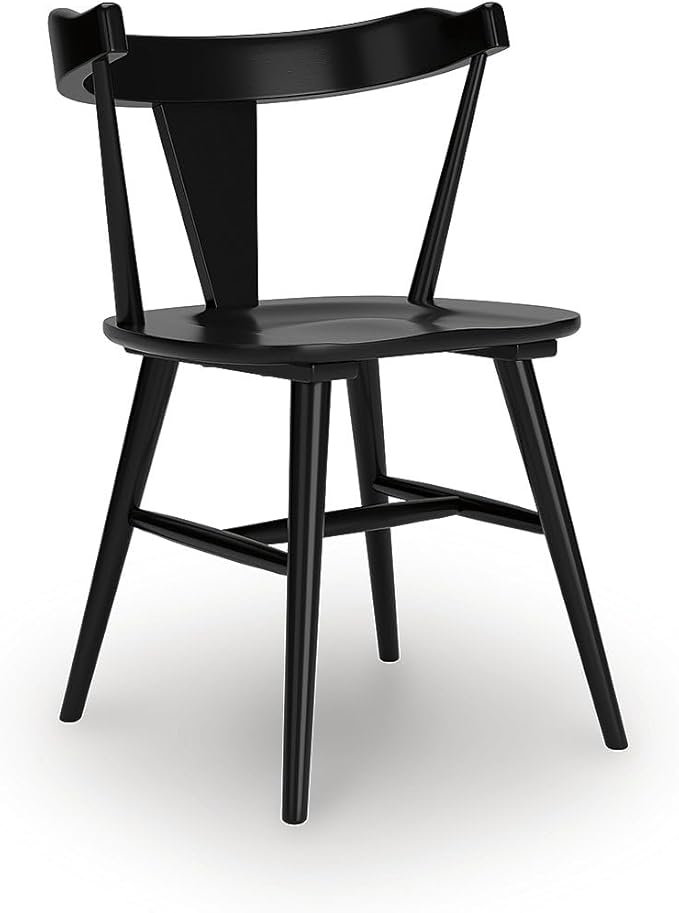 Signature Design by Ashley Gretlynn Casual Solid Wood Armless Dining Chair, Set of 2, Black