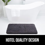 GORILLA GRIP Bathroom Rugs, 30x20, Ultra Soft Absorbent Mat, Thick Plush Bath Rug, Machine Washable, Microfiber Quick Dry, Mats for Shower, Bathtub and Floor, Home Decor Accessories, Charcoal