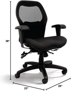 Seating Sola LT Ergonomic Office Chair | Comfortable Mid Back Computer Chair | Back Support Office Chair | Ultra-Soft | Ergonomic Lumbar Support Chair | (Sapphire Blue)