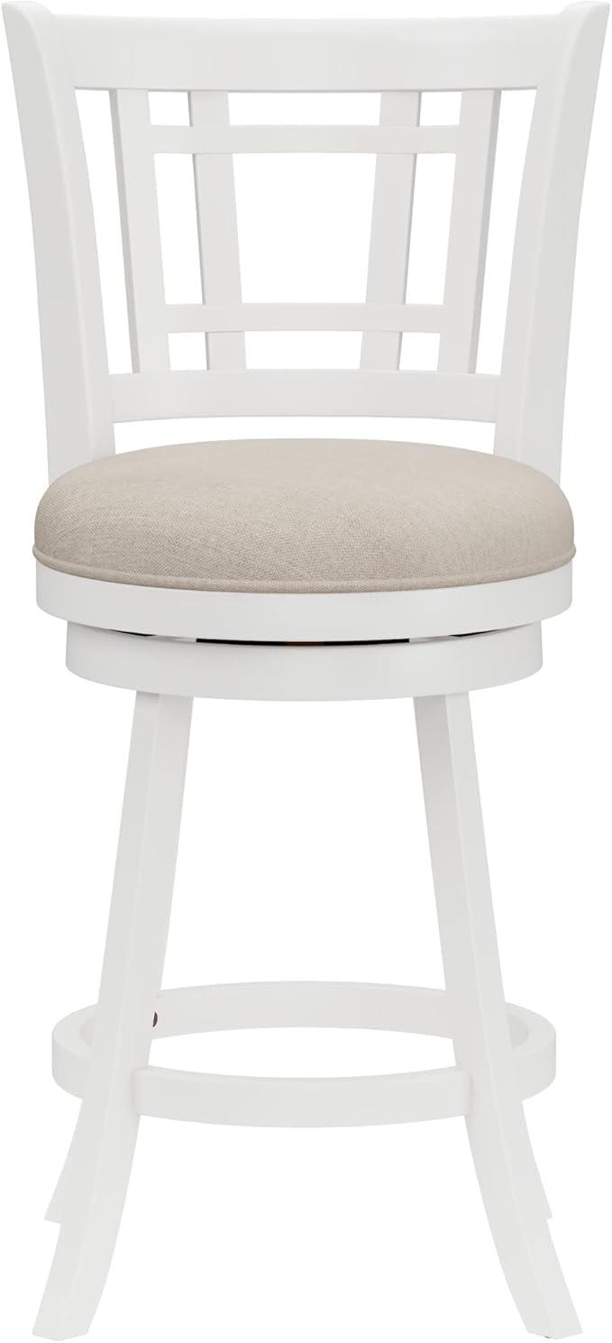 Hillsdale Fairfox 24.5" Wood Swivel Counter Height Stool, White
