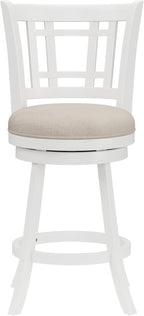 Hillsdale Fairfox 24.5" Wood Swivel Counter Height Stool, White