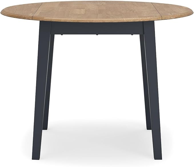 Signature Design by Ashley Gesthaven Modern Dining Drop Leaf Table with 4 Legs, Light Brown & Blue